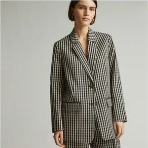 Everlane Black and White Plaid Jacket
